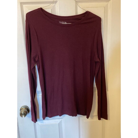 Time and Tru Womens XL 16 18 Solid Purple Soft Pullover top - Picture 1 of 3